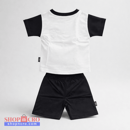 White and black sports outfit on a white background