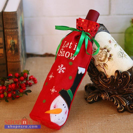 Christmas Bottle Cover - Merry Christmas & Let It Snow