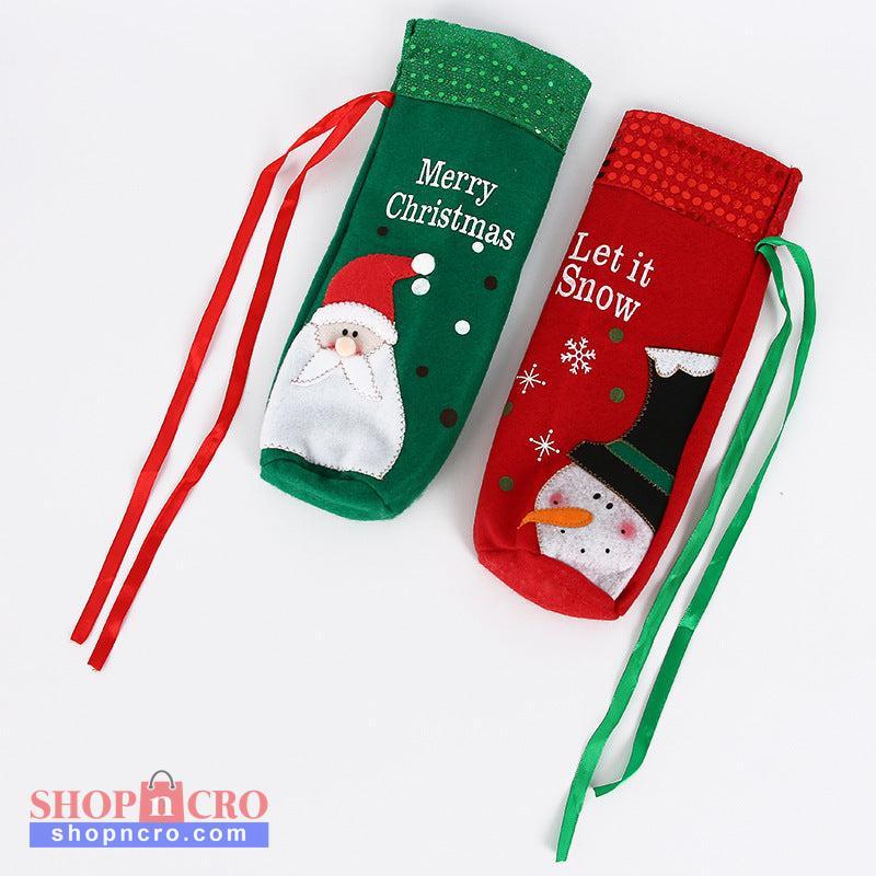 Christmas Bottle Cover - Merry Christmas & Let It Snow
