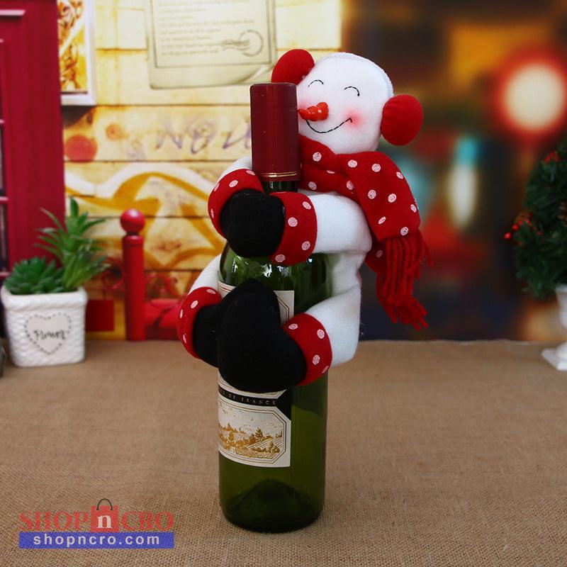 Christmas Bottle Cover – Snowman & Santa Hug Designs
