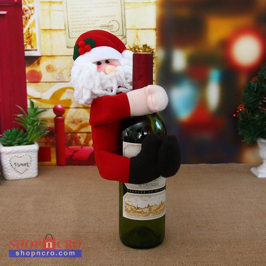 Christmas Bottle Cover – Snowman & Santa Hug Designs