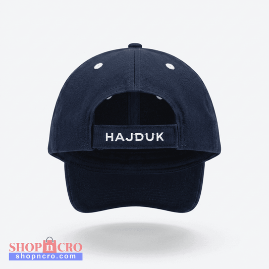 Baseball Cap Hajduk Split in Navy Navy blue cap with 'Hajduk' logo on a light gray background
