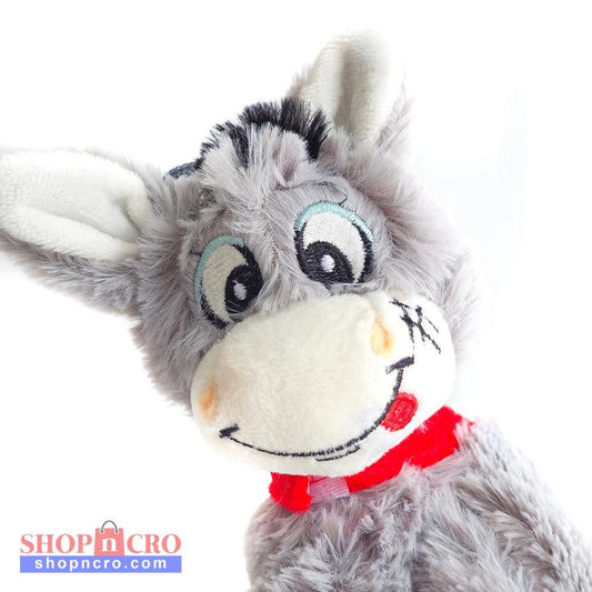 Croatian Plush Donkey - Magarac Plush donkey toy with a red scarf on a white background shopncro