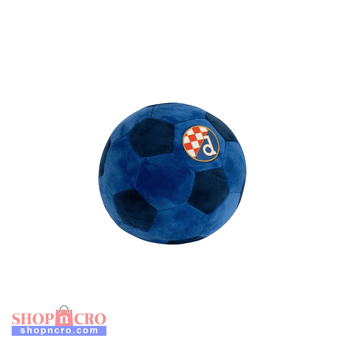 Official Dinamo Zagreb Plush Soccer Ball Blue textured ball with a logo on a white background