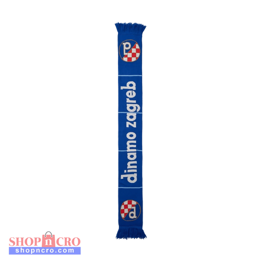 Dinamo Zagreb Scarf Thin Stripe Blue scarf with 'dinamo zagreb' text and logo on a white background