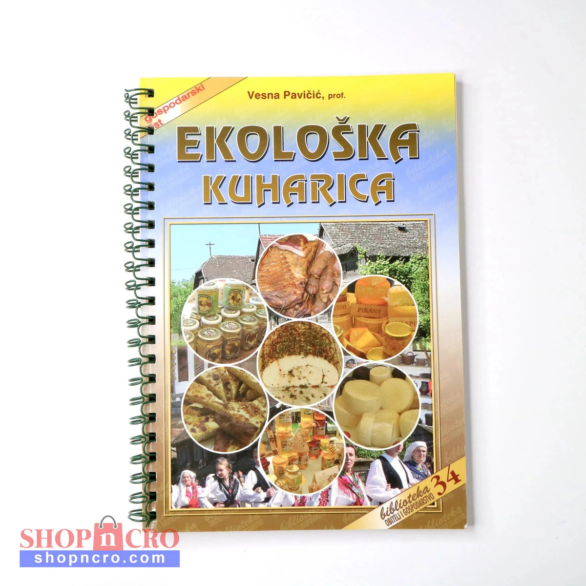Ekološka Kuharica Cookbook titled 'Ekoložká kuharica' with images of food on the cover, on a white background.