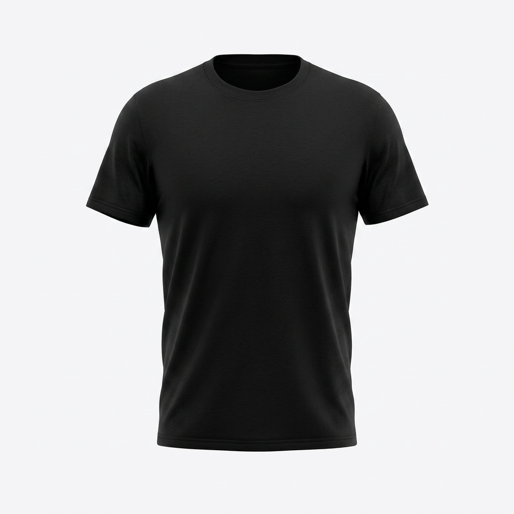 HOS T-shirt in Black Black t-shirt on a light gray background