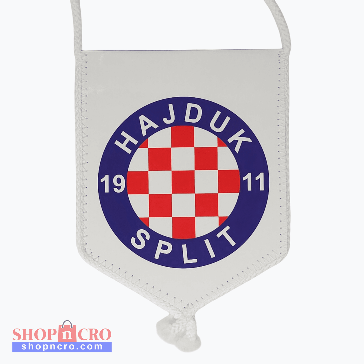 Hajduk Forza Bili Car Flag. Hajduk Split logo on a white background