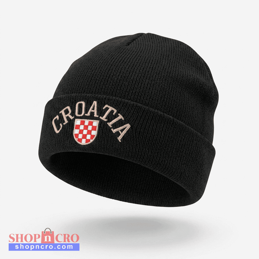 Beanie Croatia Prvo Bijelo Polje in Black