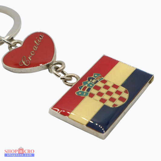 Keyring Croatia Flag & Heart