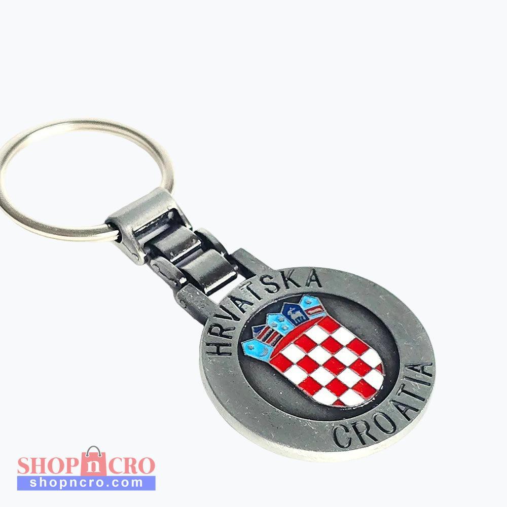 Keyring Croatia Grb Medal - Matte Silver