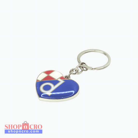 Keyring Dinamo Heart Keychain with a logo on a white background