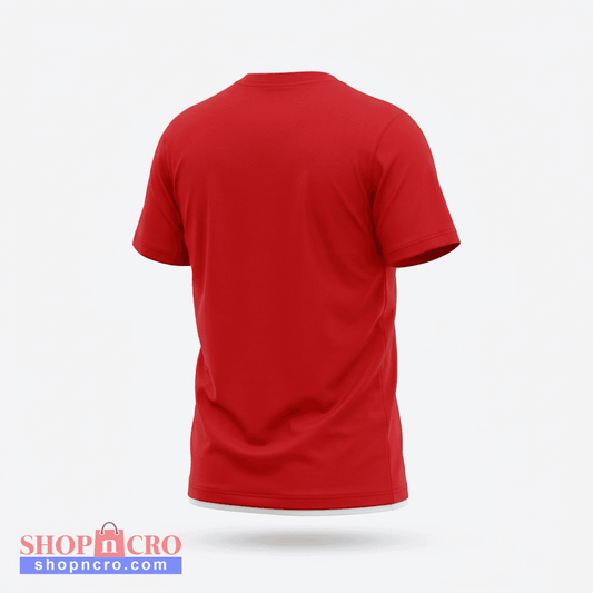 A red short-sleeve crewneck t-shirt shown from the back, floating against a light gray background with a soft drop shadow. Kids T-Shirt Croatia by Umbro