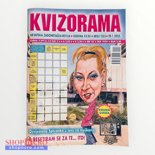 Magazine cover with a caricatured face and text in a foreign language