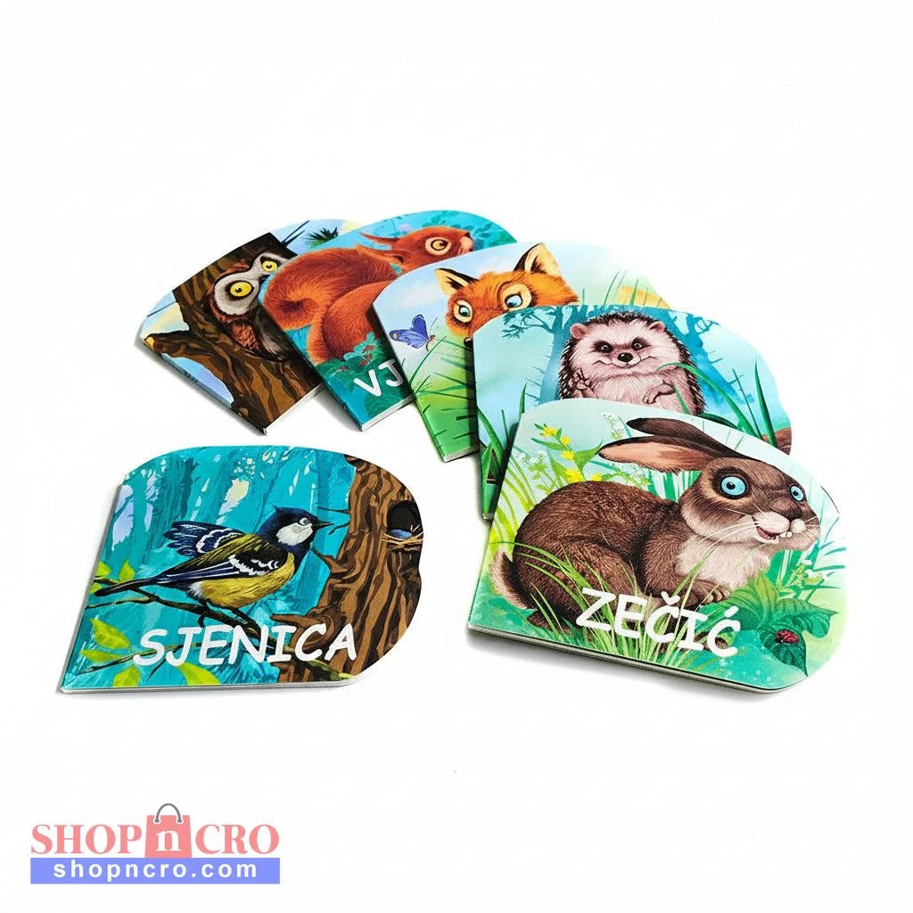 Male Šumske Životinje (Set of 6) Set of animal-themed cards with illustrations on a white background