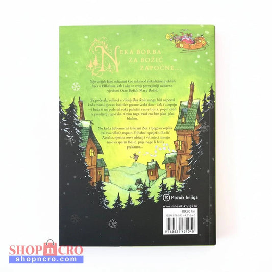 Matt Haig – Otac Božić i Ja (Father Christmas and Me) Book cover with a green and black color scheme featuring a house and trees, and text on a white background.