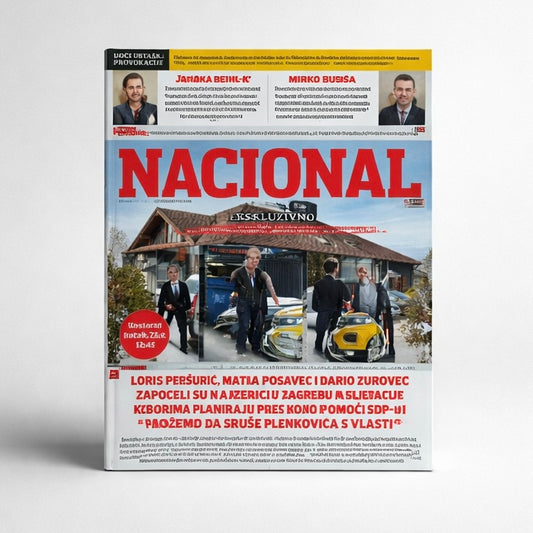 Nacional Magazine Croatian Magazine cover with 'Nacional' branding and text on a white background