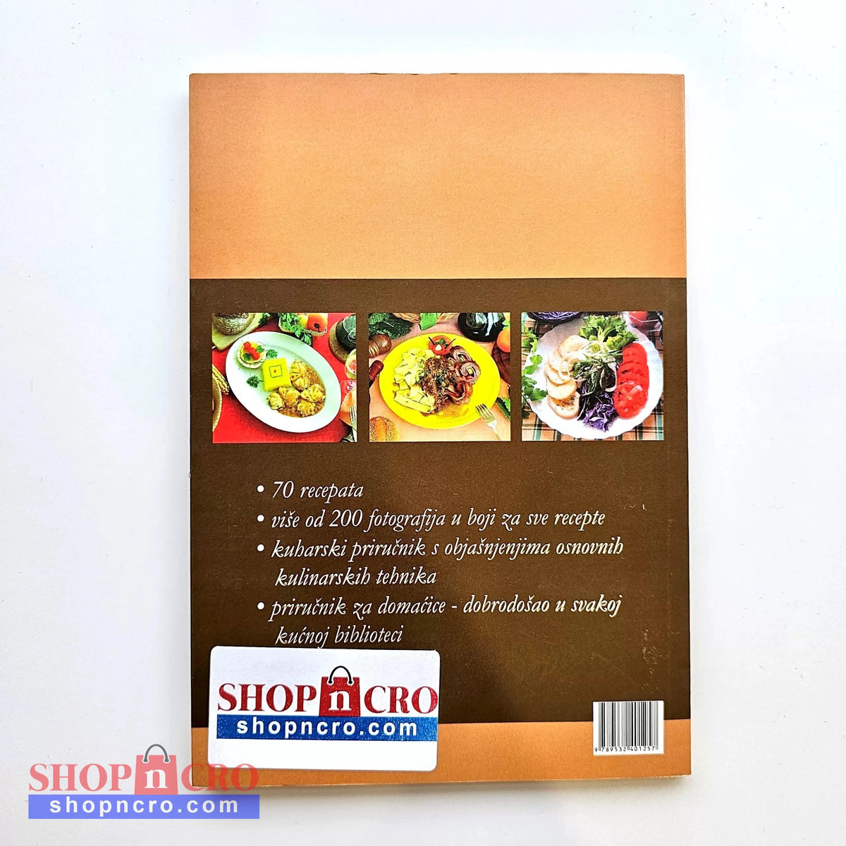 Novi Okusi Istarske Kuhinje Back cover of a cookbook with images of food and text on a white background shopncro