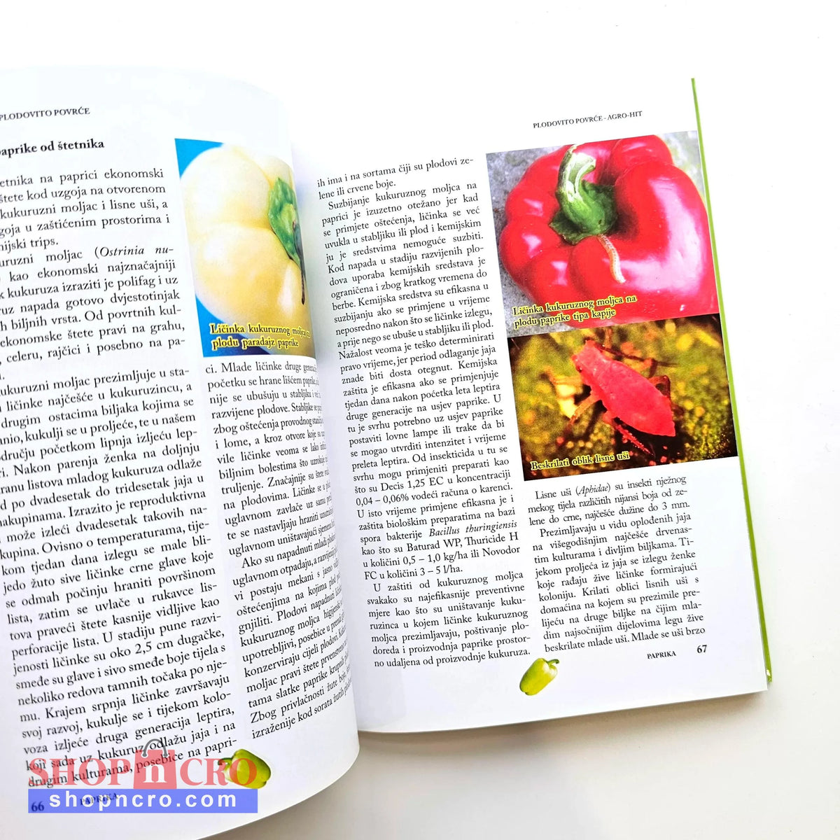 Plodovito Povrće I Open book with images of peppers on a white background