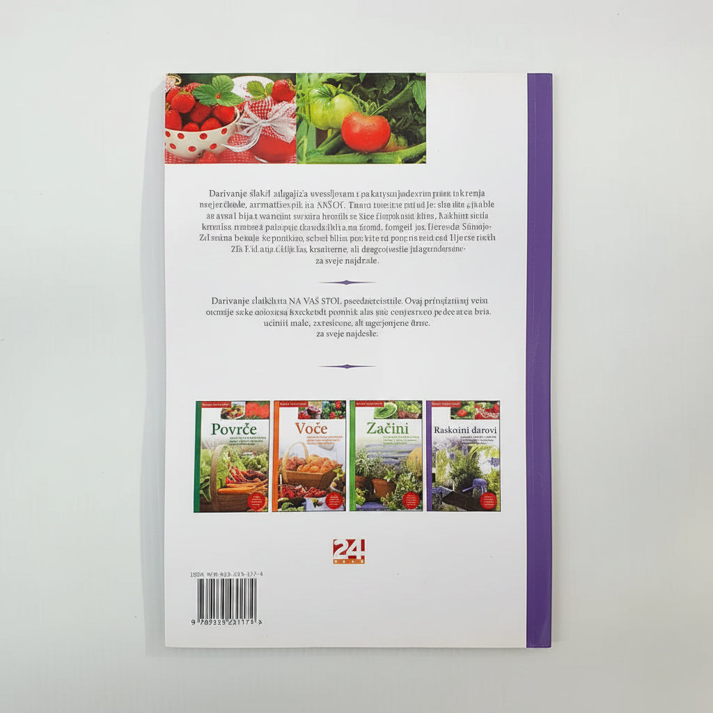 Raskošni Darovi – From Your Garden to Your Table (Croatian DIY Gift & Garden Guide)Book cover with images of vegetables and text on a white background shopncro