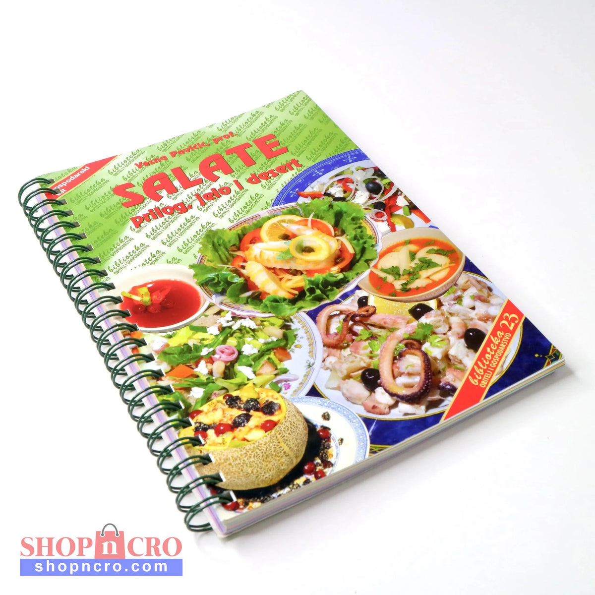 Salate - Prilog, Jela i Desert Cookbook titled 'Salate' with images of salads on a white background