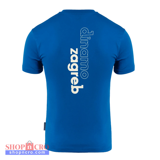 T-shirt Dinamo Zagreb Big Logo Blue t-shirt with 'dinamo zagreb' text on the back against a white background