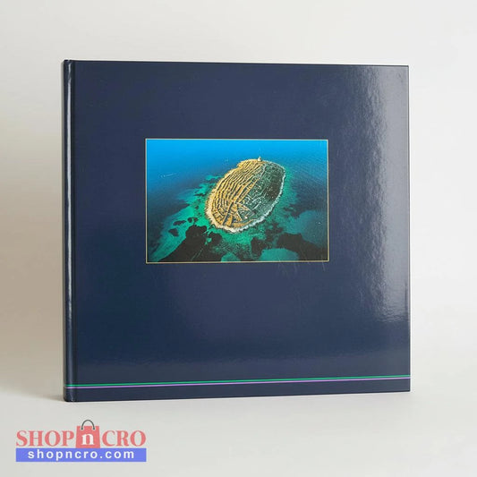 The Beauty of Croatia Matted photograph of a coral reef with a blue border