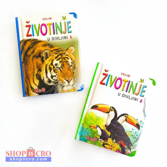 Volim Životinje u Divljini (Set of 2) Two children's books about animals on a white background