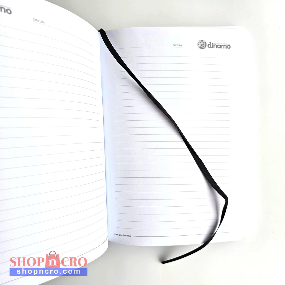 GNK Dinamo B5 Writing Book / Note Pad – Black Marble Edition Notebook with lined pages and a black elastic band closure on a white background, featuring the 'Dinamo' brand.