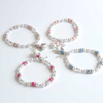 Bracelet Blue & White Angel Cross