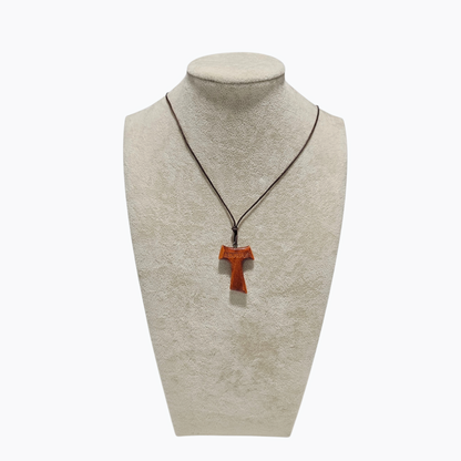 Traditional Međugorje Necklace (Large) Engraved Light Wood