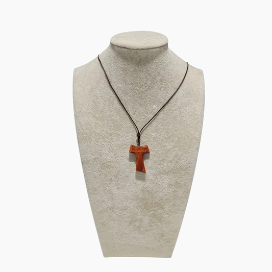 Traditional Međugorje Necklace (Large) Engraved Light Wood