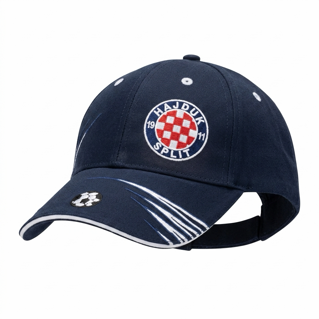 Baseball Cap Hajduk Split in Navy Navy blue cap with Hajduk Split logo on a white background