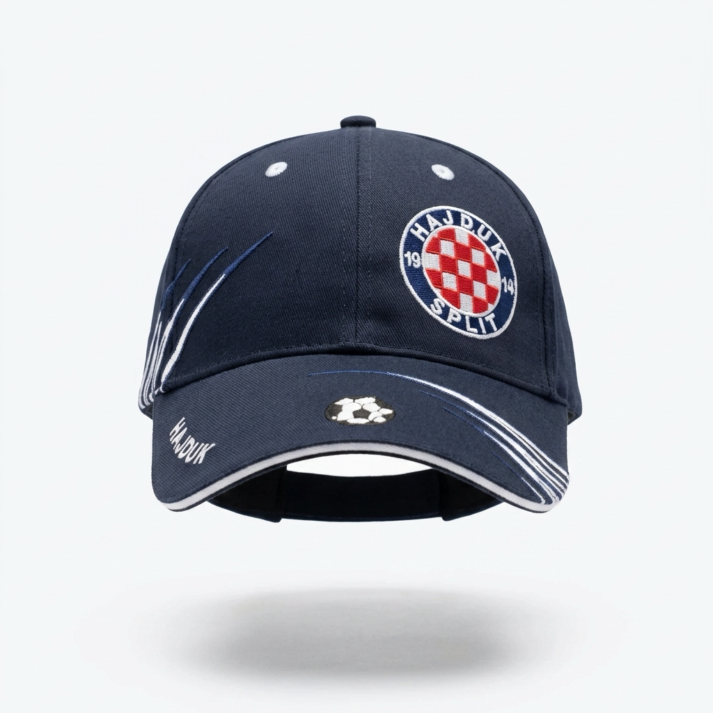 Baseball Cap Hajduk Split in Navy Navy blue cap with Hajduk Split logo on a white background