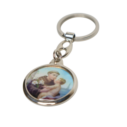 Religious Metal Keyring Single‑Sided – Croatian Devotional Pendant (round)