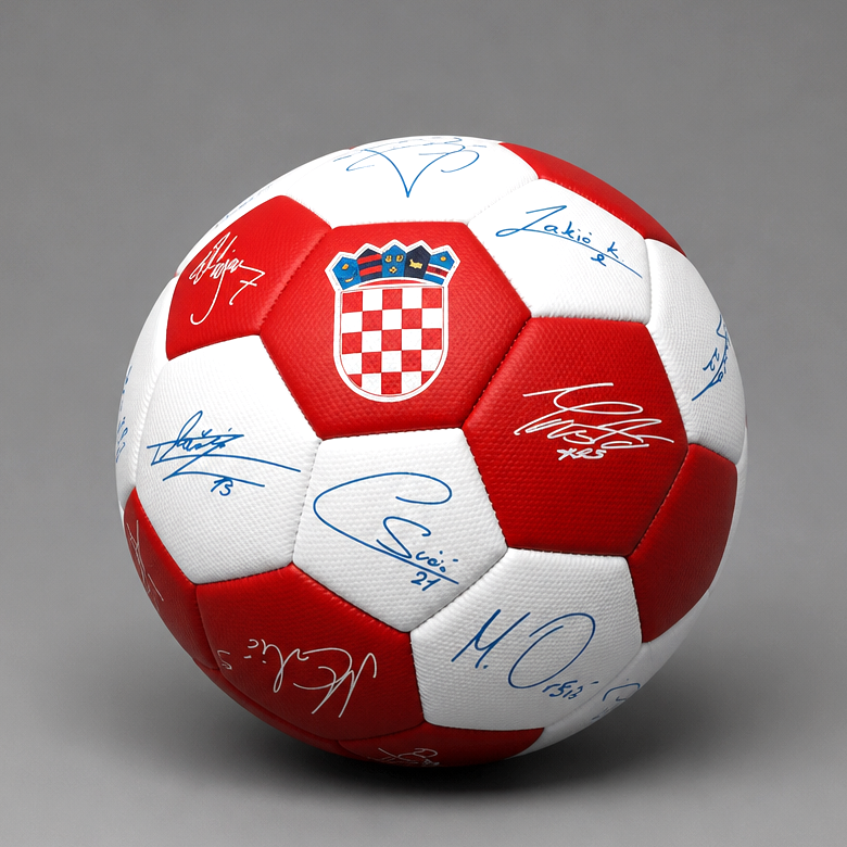 HNS Signed Soccer Ball in checks