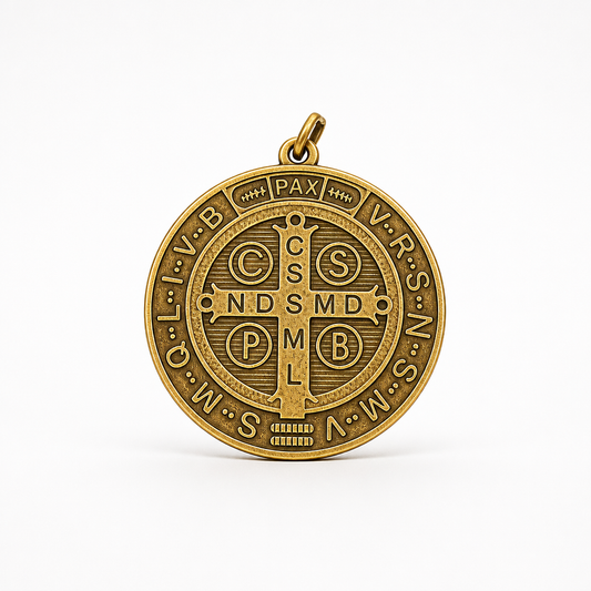 St. Benedict Medal | Large Bronze Pendant + Necklace or Pendant only