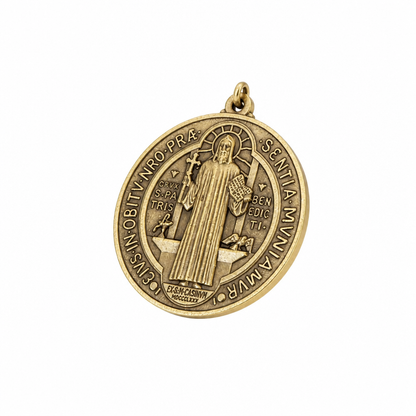 St. Benedict Medal | Large Bronze Pendant + Necklace or Pendant only