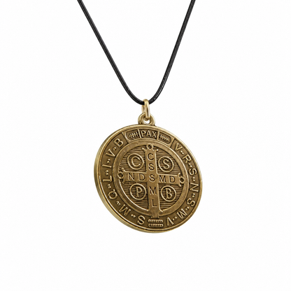 St. Benedict Medal | Large Bronze Pendant + Necklace or Pendant only