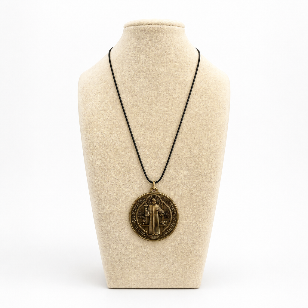 St. Benedict Medal | Large Bronze Pendant + Necklace or Pendant only