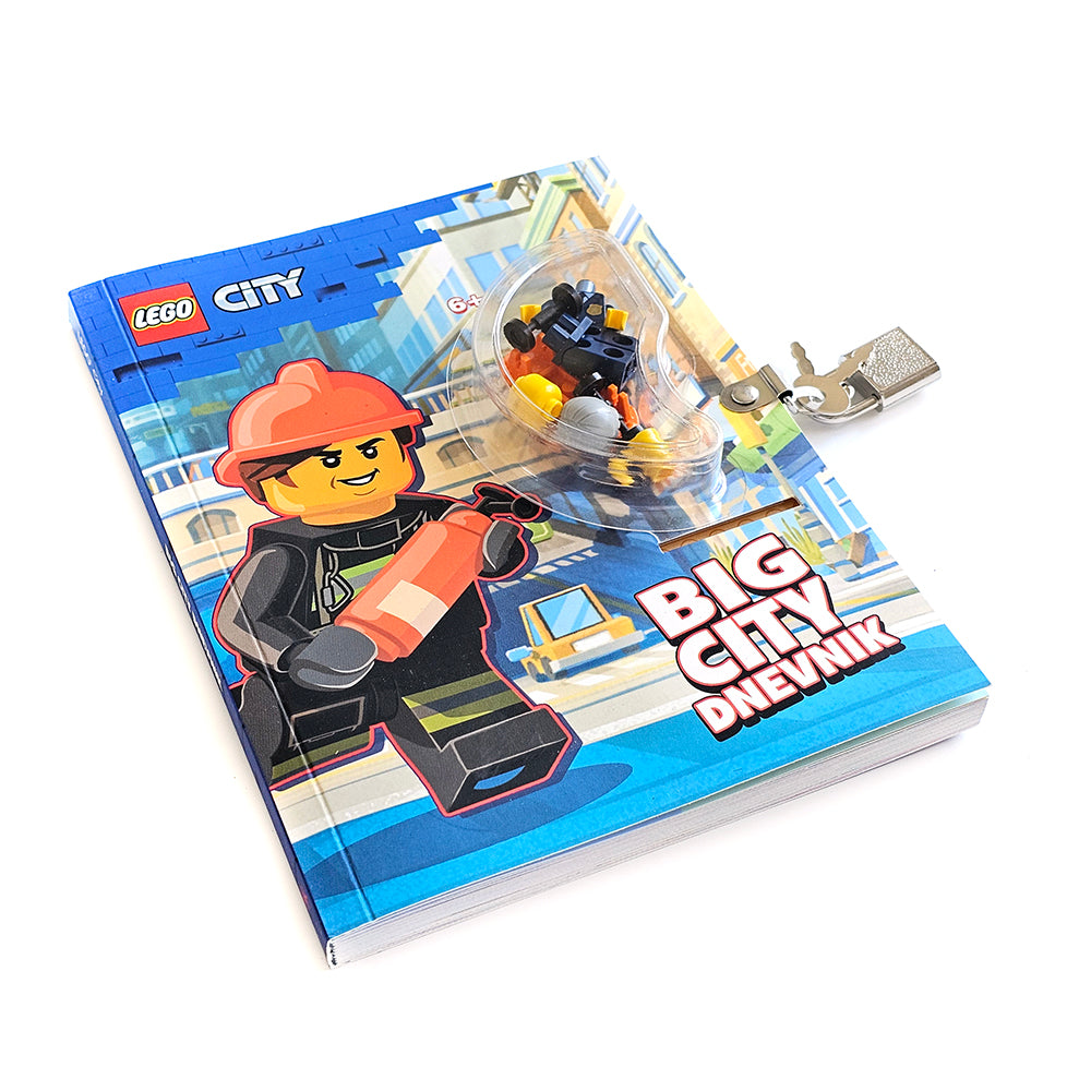 Lego City - Big City dnevnik LEGO City notebook with a character and construction scene on the cover