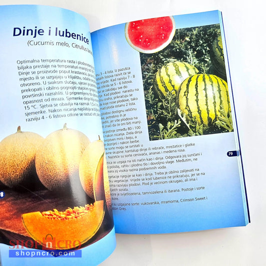 Povrće Iz Vlastita Vrta Open book with images of melons and text on a white background