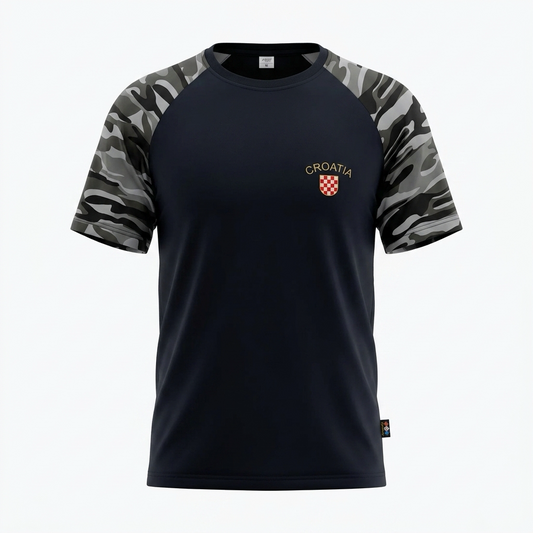 T-shirt Croatia Camo Prvo Bijelo Polje in black