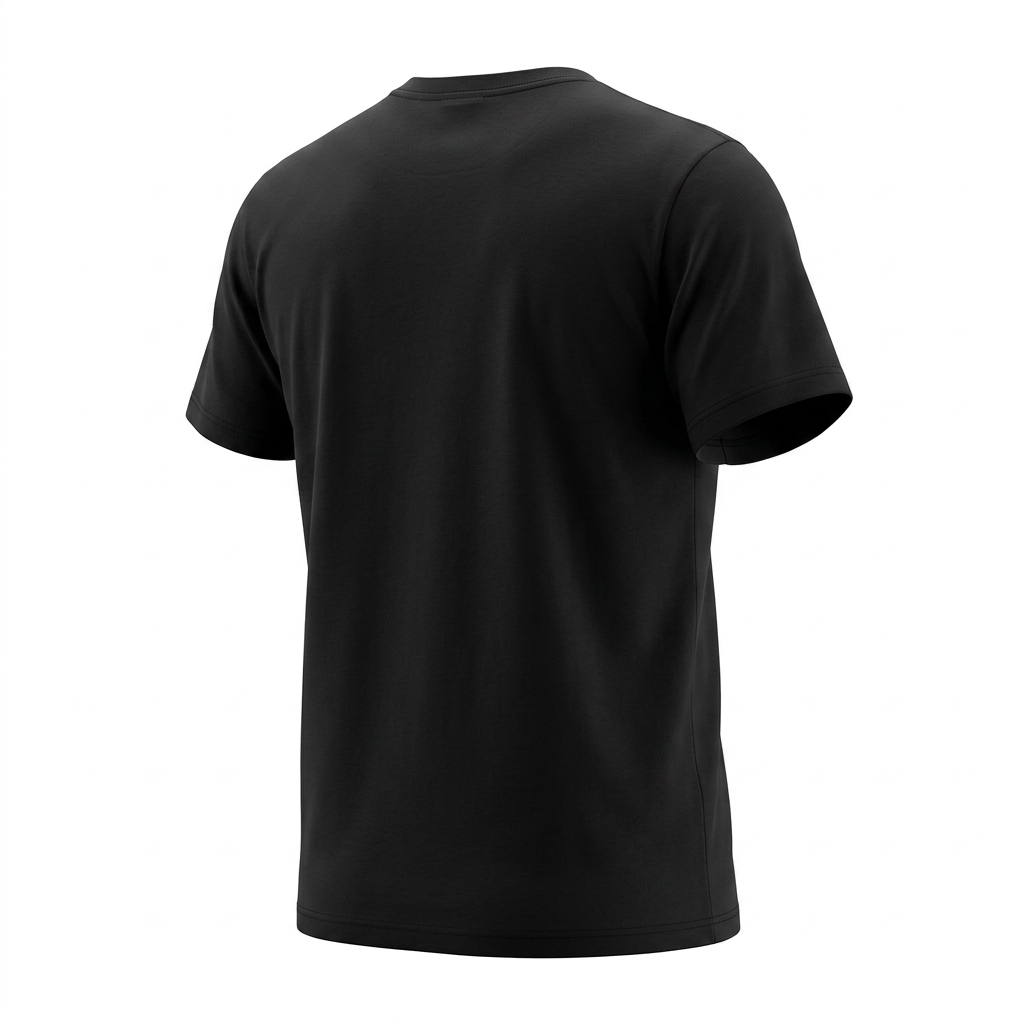 A black short-sleeve crewneck t-shirt shown from the back, isolated on a solid white background. Umbro Croatia T-shirt in black