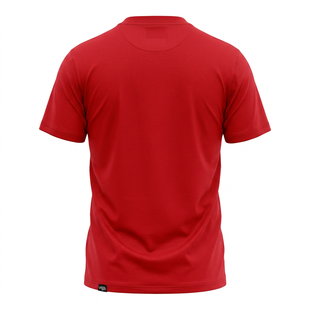 A red short-sleeve crewneck t-shirt shown from the back, displayed on a clean white background. Umbro Croatia T-shirt in red