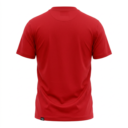 A red short-sleeve crewneck t-shirt shown from the back, displayed on a clean white background. Umbro Croatia T-shirt in red